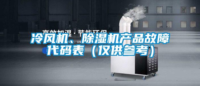 冷風機、除濕機產品故障代碼表（僅供參考）