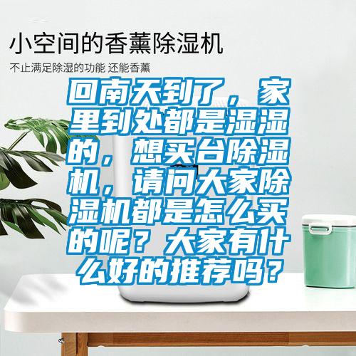 回南天到了，家里到處都是濕濕的，想買臺(tái)除濕機(jī)，請(qǐng)問大家除濕機(jī)都是怎么買的呢？大家有什么好的推薦嗎？